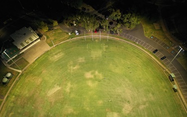 Warringal Park oval sports field aerial view (1 of 3)