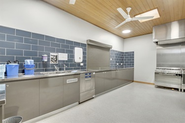 View of the kitchen and food preparation area