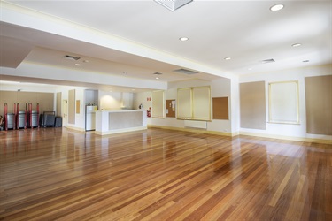 Main hall looking towards kitchenette