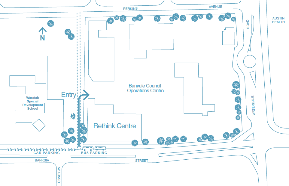 How to access the Banyule Rethink Centre entrance