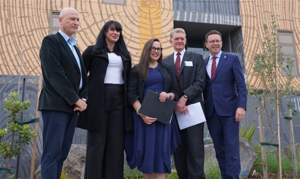 Banyule councillors and development professionals at opening of affordable housing