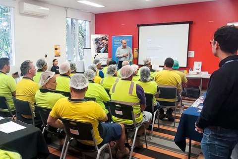 Workers in a classroom