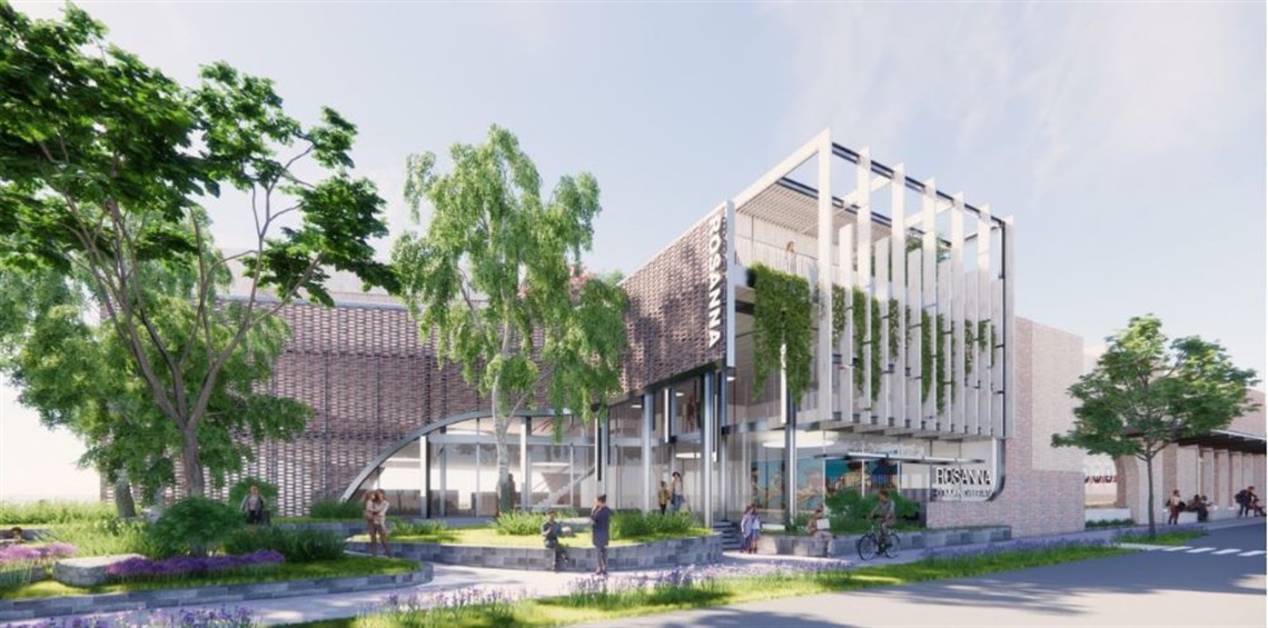 Artist rendering of new Rosanna Library