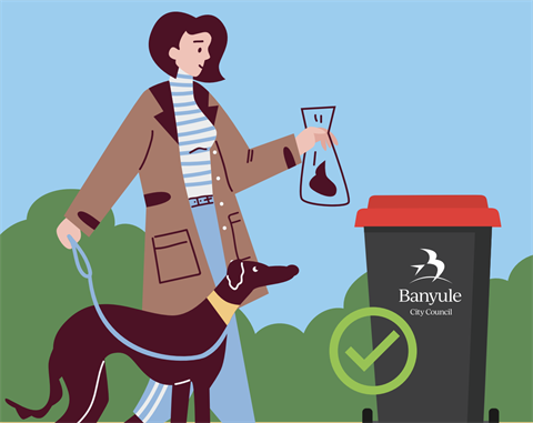 Dog waste bin graphic