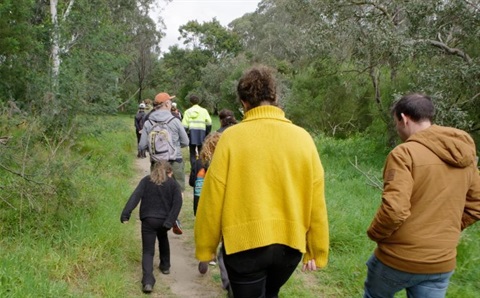 People on nature trail in bush