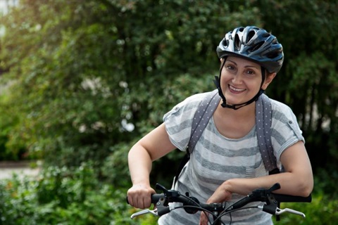 Woman on a bike