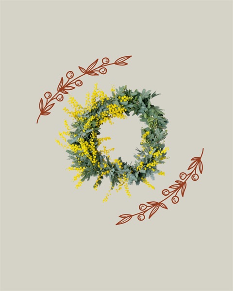 Native species plant wreath