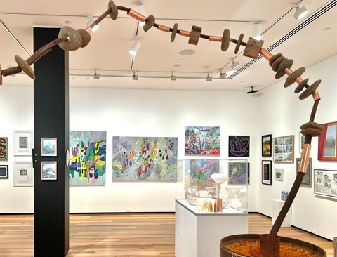 Gallery with artworks hanging