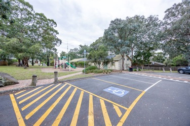 Car parks at the front entry.