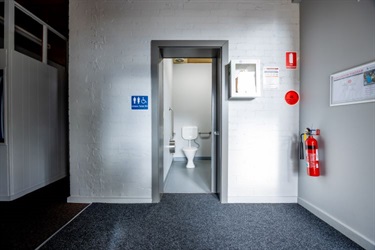 Entry to accessible toilet.