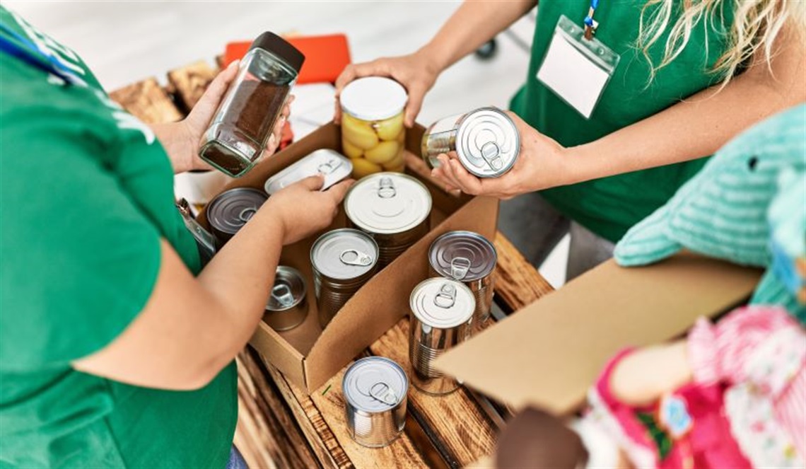 Sharing food locally from food banks.