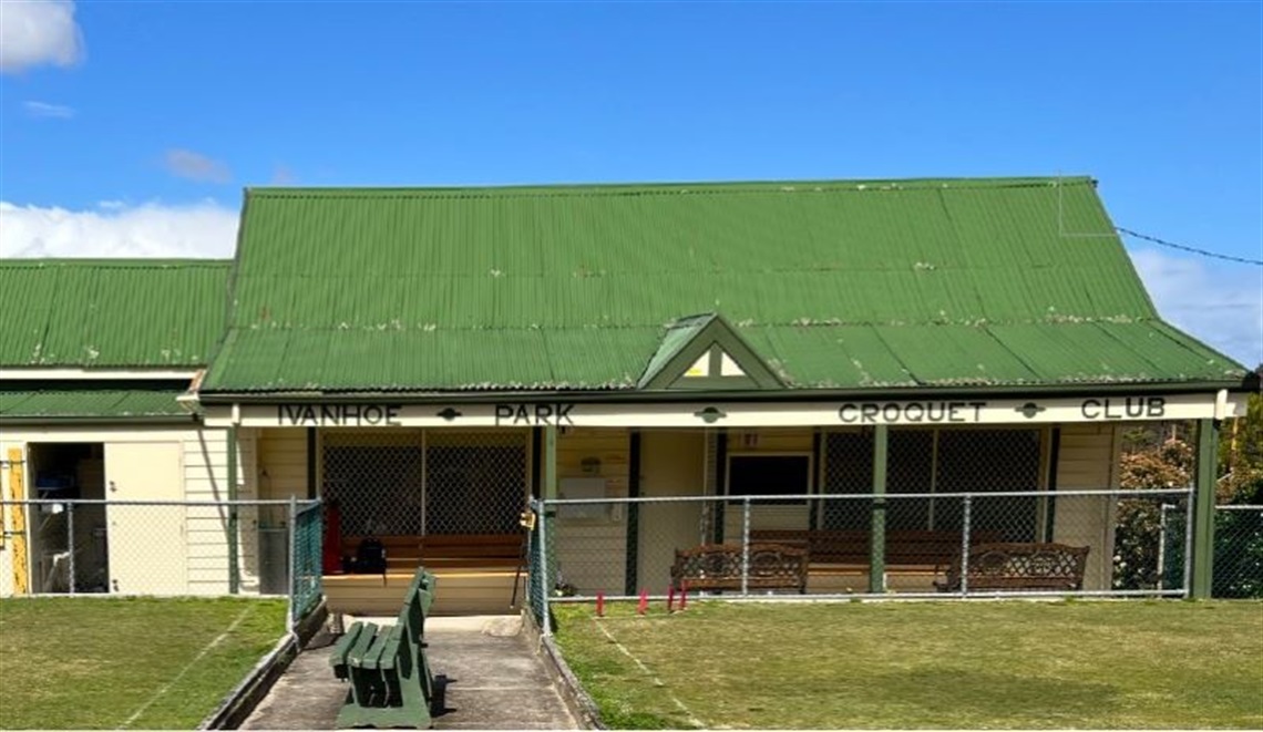 Ivanhoe Park Croquet Club exterior view.