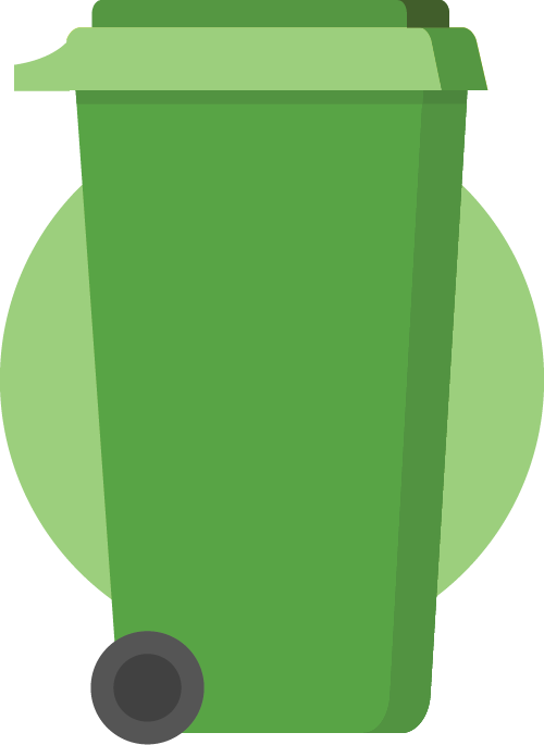 Food and garden waste bin - lime-green lid