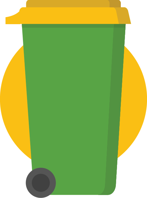 Recycling bin - yellow lid